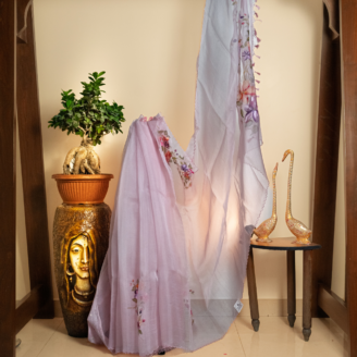Organza Hand Painted Saree